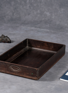 清代红木画轴盒老物件文玩古董收藏真品大红酸枝交趾黄檀收纳盘