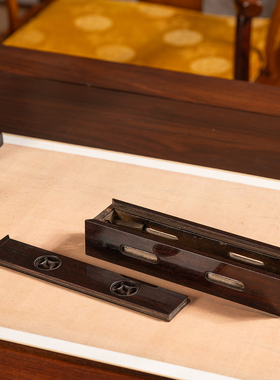 清代紫檀钱币纹锡内胆香薰摆件