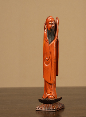 黄杨木雕戏曲人物像摆件