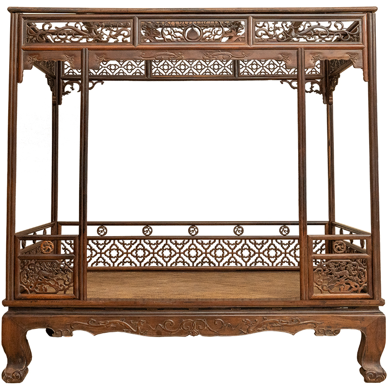Qing Dynasty open-carved mahogany classical furniture antiques