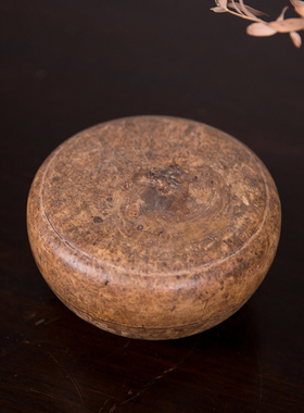 清代瘿木一木整挖盖盒老物件古董收藏真品书房桌面客厅摆件收纳盒