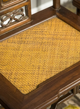 清代红木镶瘿木靠背椅成堂（一堂四只）明清古典家具收藏红木椅子