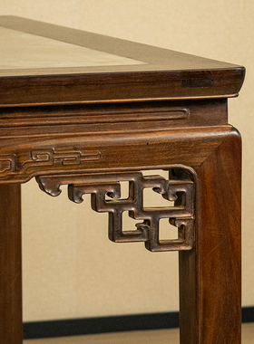 （已售出）清代 红木镶云石束腰马蹄腿回纹八仙桌大红酸枝方桌