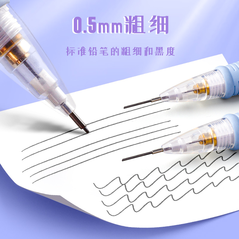 自动铅笔小学生专用文具套装二年级可爱卡通铅芯笔儿童摇摇笔不断芯写不断正姿活动自动笔hb铅笔0.5带橡皮头-图1