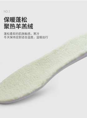 冬季羊皮毛自发热加绒减震鞋垫
