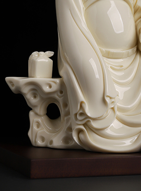 中国白陶瓷文昌帝君雕塑客厅摆件