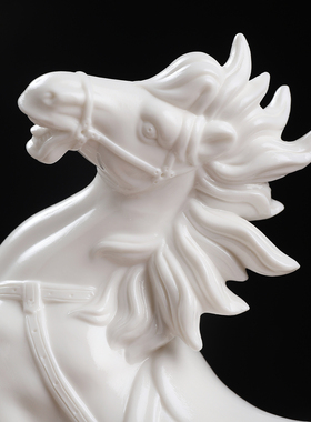 非遗手工陶瓷《福马呈祥》摆件