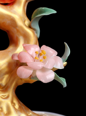 陶瓷好柿花生招财摆件乔迁开业礼