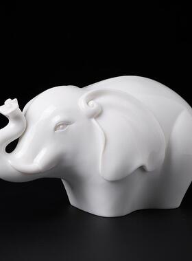 素茗中国白陶瓷《招宝象》大象