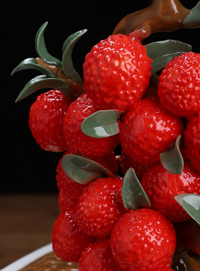 大吉大利荔枝树盆栽家居摆件礼物