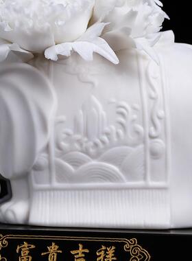 素茗中国白《富贵吉祥》客厅摆件