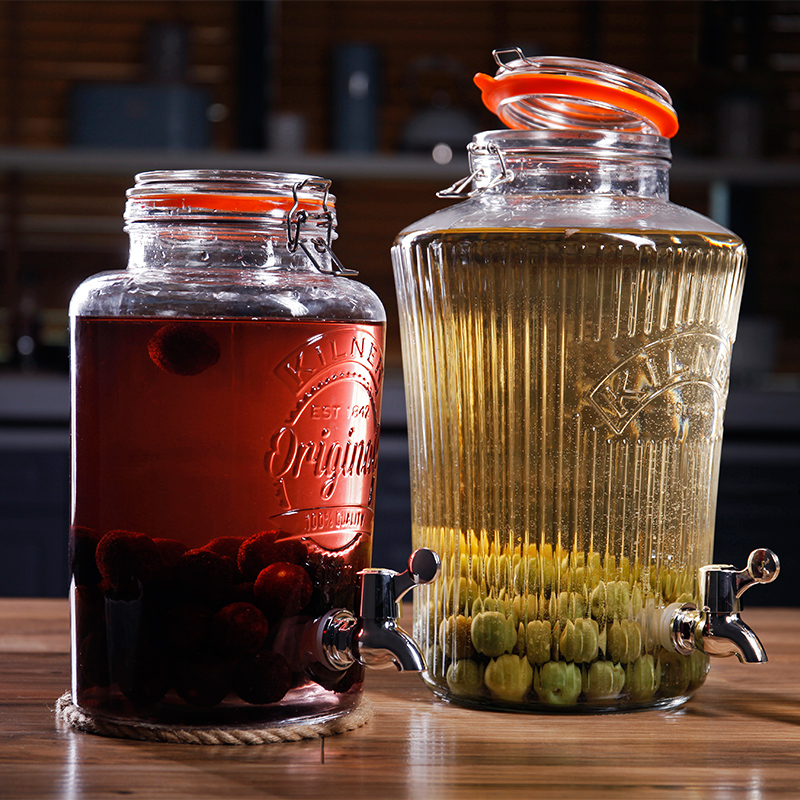 Kilner green plum soaking wine bottle with faucet