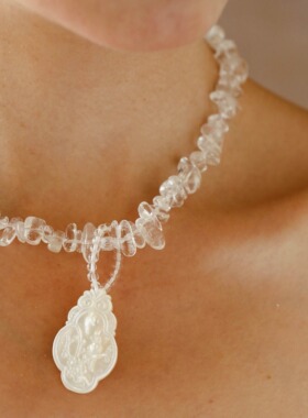 贝母吊坠水晶项链-礼物