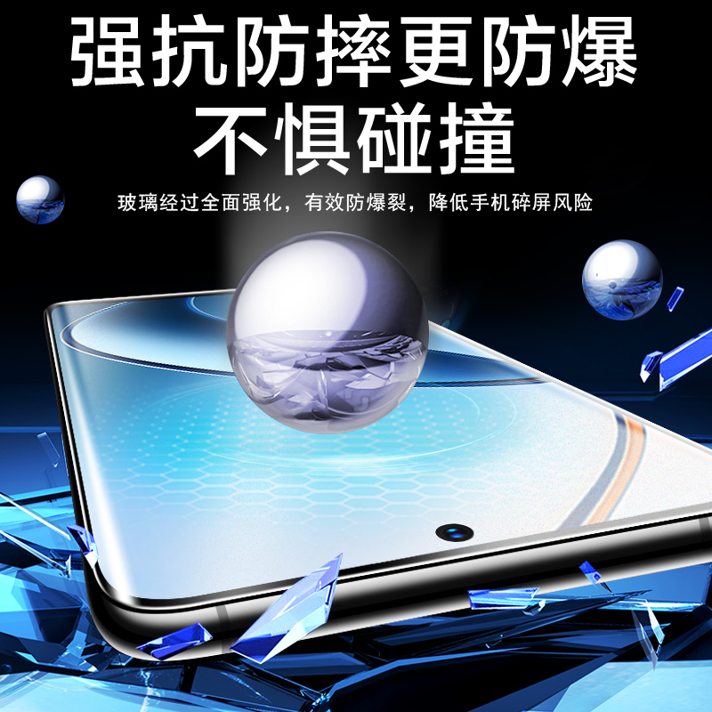 适用真我12pro钢化膜realme12Pro+磨砂uv膜GT5pro新款曲面全屏覆盖realme真我11/10por+电竞游戏膜高清防指纹 - 图3