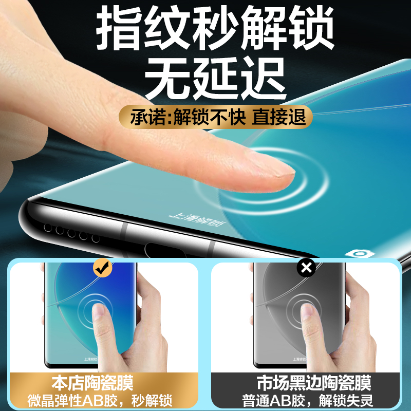 适用opporeno6pro钢化膜reno5por陶瓷膜reon4pro+手机膜3十oppo曲面屏5g全屏覆盖全胶0pp0新款opooreno全包边-图1