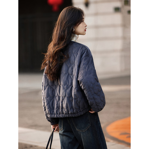 苏醒的乐园厚款外套棉衣冬季时尚气质百搭休闲宽松显瘦圆领棉服 - 图0