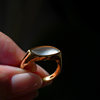 Good Weapon Sun, Moon and Eye Double Ring Series Natural A-grade High Ice Jade Ring Women’s Design 18K Gold