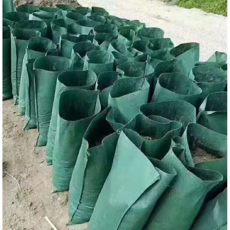 绿化植生袋护坡生态袋边坡防护河道公路山坡挡土土工布草籽袋 - 图0