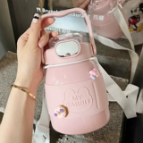 Вместительный и большой стакан, трубочка со стаканом, высококачественная чайная чашка, стальной ремешок из нержавеющей стали, нержавеющая сталь AISI 304