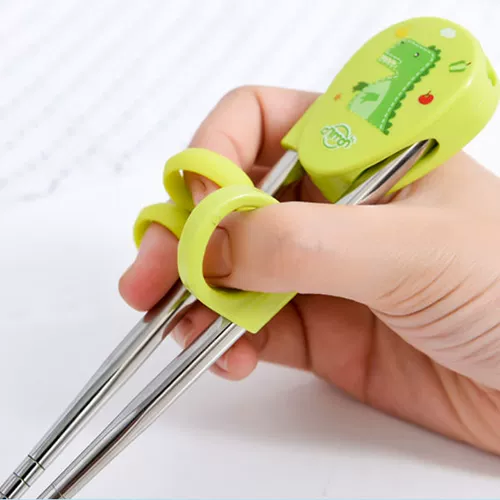 Детские палочки для еды для раннего возраста для тренировок из нержавеющей стали, детская посуда для домашнего использования, практика для прикорма