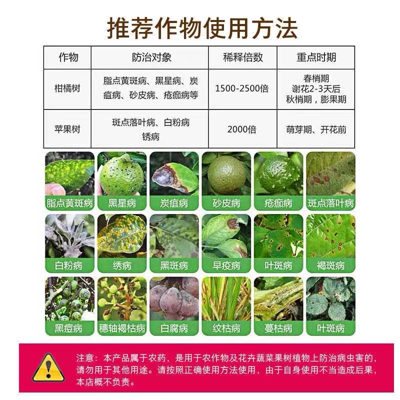 40%苯醚甲环唑锉挫叶斑病白粉炭疽锈病黑斑病烟煤病农药农用杀菌 - 图1