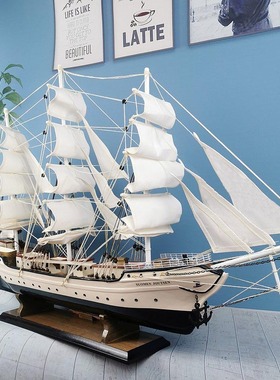 摆件实木帆船模型一帆风顺帆欧式