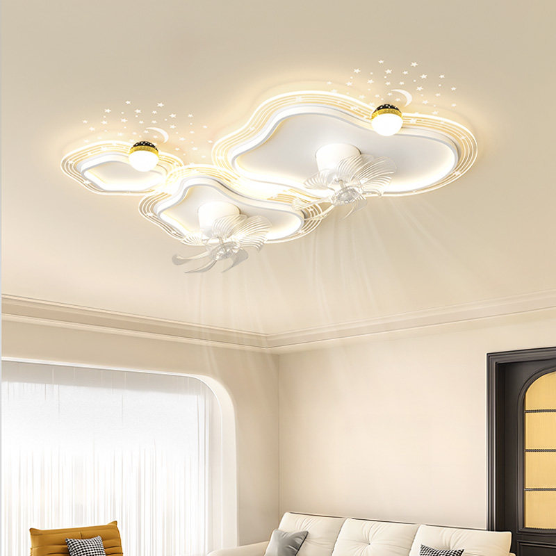 灯氏云朵风扇灯客厅灯简约现代极简设计智能摇头电扇隐形扇叶卧室,淘宝优惠券,粉丝福利购,淘宝优惠卷