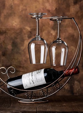 酒柜装饰品摆件家用客厅书柜摆件现代轻奢简约高档V红酒架子工艺
