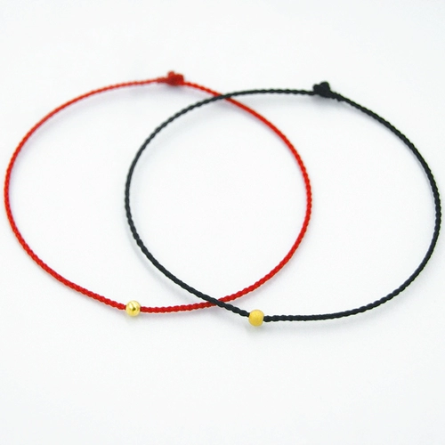 Золотой браслет с одной бусиной ручной работы, браслет из красной нити, оберег на день рождения, браслет на ногу для влюбленных