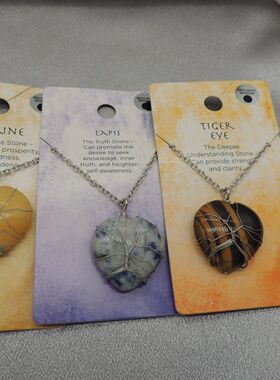 新款青岛欧美时尚百搭气质质感原单尾货天然石长款项链Q42