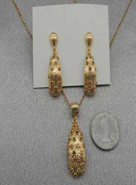 项链镶嵌饰品青岛外贸镀18K真金