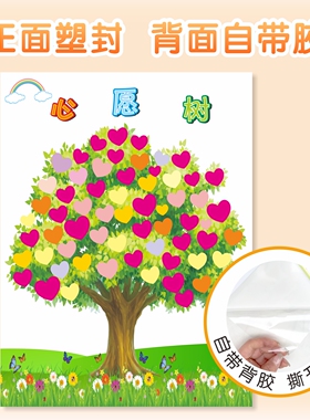 小学墙贴心愿照片树个性教室布置