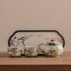 Ru Kiln Dunhuang Convenient Travel Tea Set Set for Tea Making and Tasting Hand-caught Pot Dry Cannon Pan Kung Fu Tea Set Ceramics