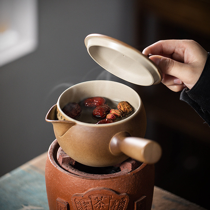 围炉煮茶室内家用陶土炭火炉套装罐罐茶壶煮茶炉器具户外温茶壶,淘宝优惠券,粉丝福利购,淘宝优惠卷