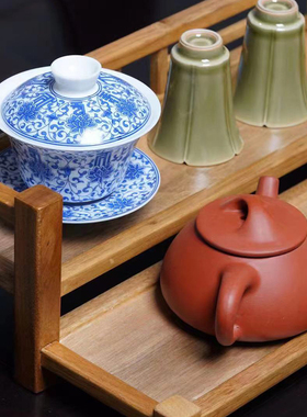 桌面茶杯收纳置物架子榫卯结构
