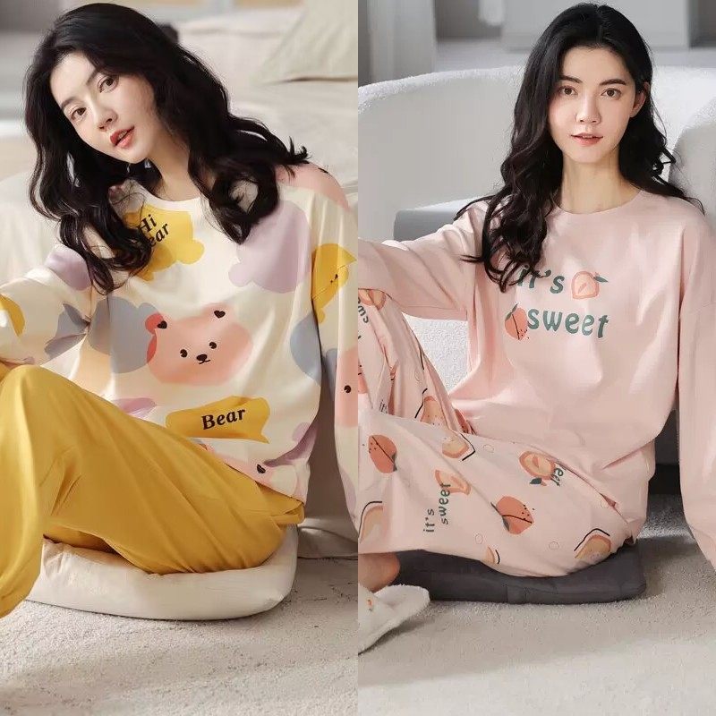 睡衣女春秋长袖纯棉夏款2025新款网红风学生可爱女士秋季家居服套,淘宝优惠券,粉丝福利购,淘宝优惠卷