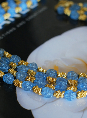 vintage toccata trifari 翠法丽 蓝色 熔岩 多层 项链 手链