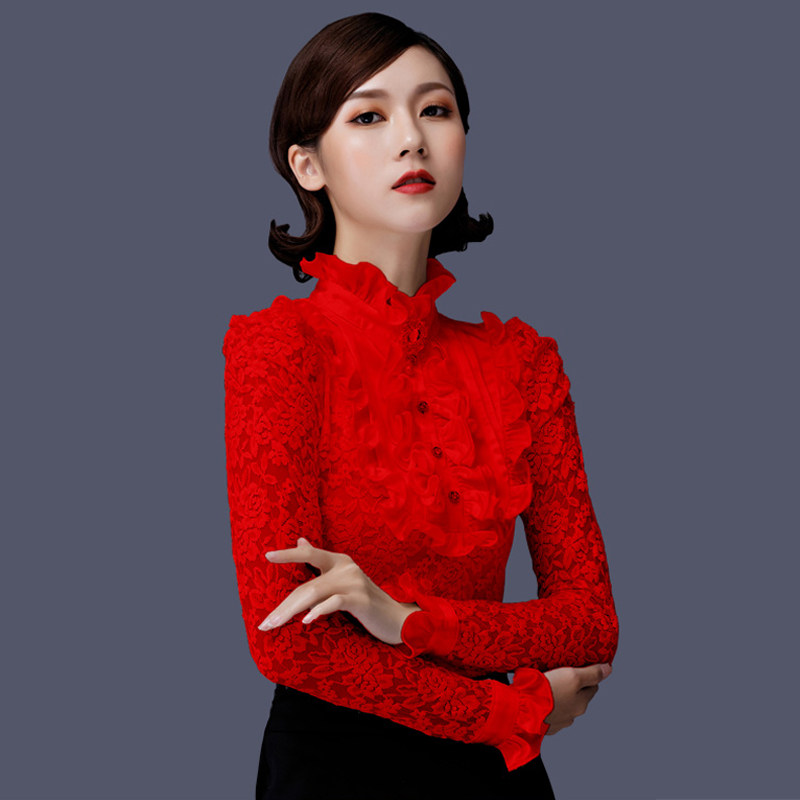 高档蕾丝小衫洋气秋冬2020百搭衬衫 彦律蕾丝衫/雪纺衫