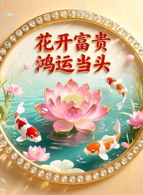 好运连连生意兴隆财源广进阳台卧室客厅发财平安喜乐不留痕自粘贴