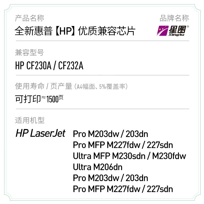 兼容CF230A惠普M227FDN粉盒M203墨盒清零芯片hp32a佳能MF269dw墨粉盒LBP162 161dn碳粉MF262 263 264 266 267 - 图3