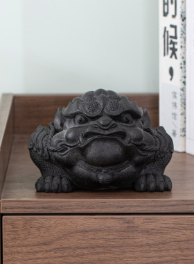 黑砂石貔貅茶宠招财可养