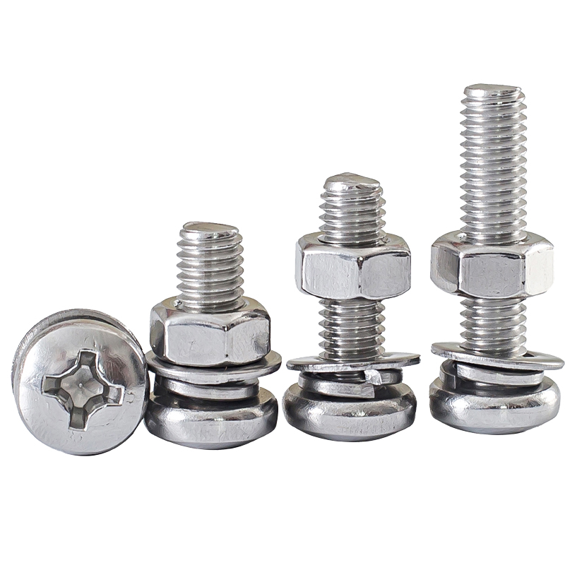 M2.5M3M4M5M6M8M10mm304不锈钢圆头螺丝螺母组合套装螺栓十字螺钉 - 图0