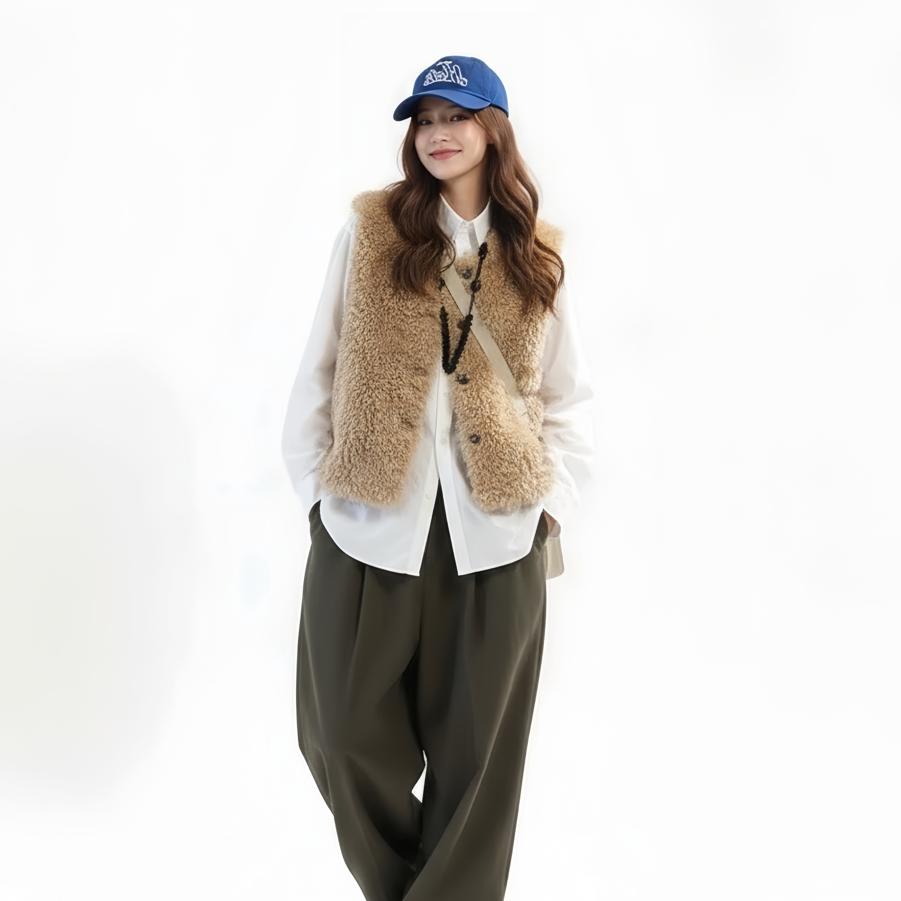 Ranwear teddy俱乐部 博主同款环葆皮草马甲羊羔毛加厚毛毛背心 - 图2