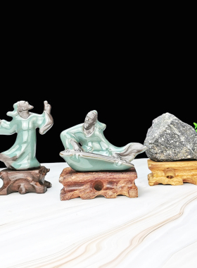 整块实木小底根雕茶壶泰山支架