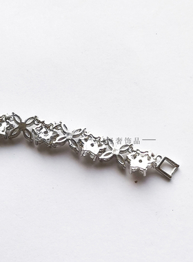 简约仙美花朵微镶锆石项链耳环爆闪婚纱晚宴礼服锁骨链配饰小众风