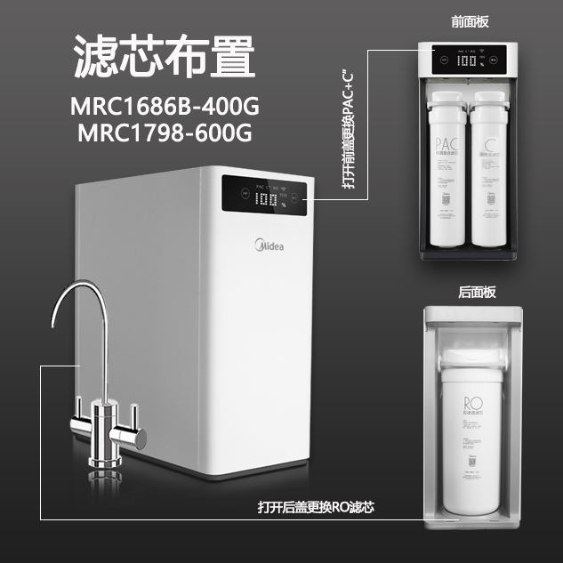 美的华凌大麦黑豆净水器滤芯MRO1790B-400G-MRC1898A-600G - 图1