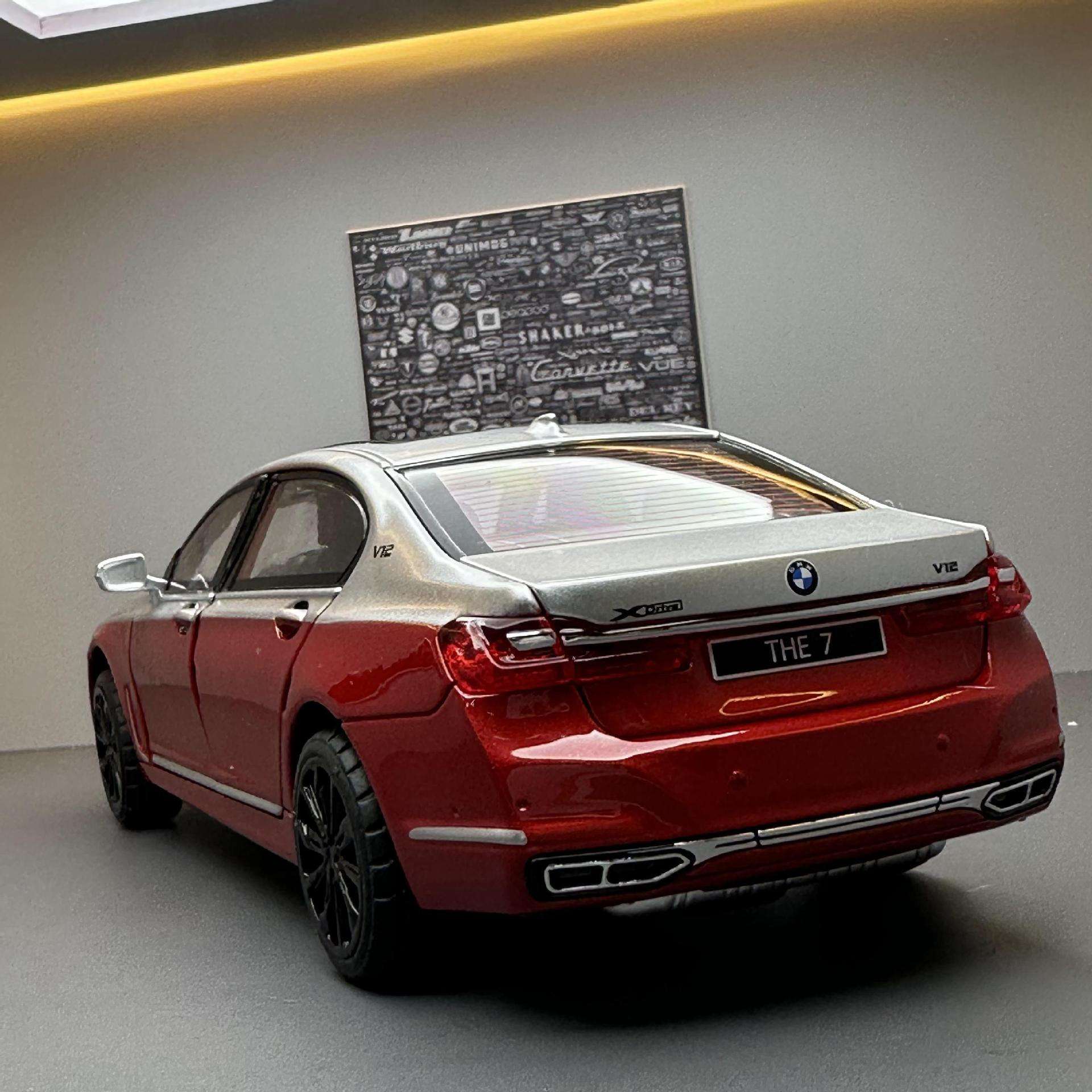 新款驰美合金车模宝玛760Li轿车6开门玩具汽车带声光模型摆件收藏 - 图0