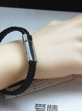 明星同款pu皮时尚风男生磁铁扣