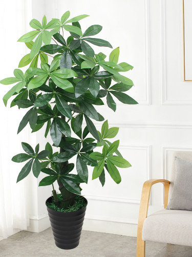 仿真植物盆栽摆件客厅假花绿植大型滴水观音假树仿真树装饰发财树-图2