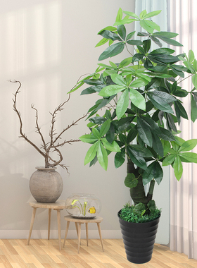 仿真绿植盆栽假发财树客厅摆件